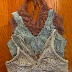 3 Aerie Lace Bralettes Large